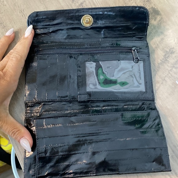 Vintage Eel Leather Black Clutch Wallet - Picture 2 of 5